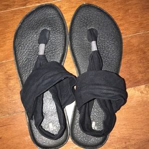 Black Sanuk Slingbacks